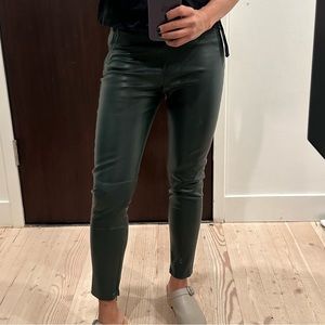 Zara Dark Green Vegan Leather Leggings
